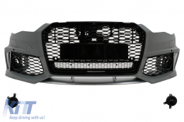 Front Bumper with Central Grille suitable for Audi A6 C7 4G Facelift (2015-2018) RS6 Design - FBAUA64GFRSG