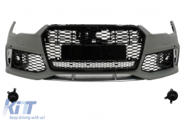 image-48-Front Bumper With Central Grille suitable for Audi A7 4G Facelift (2015-2018) RS7 Design