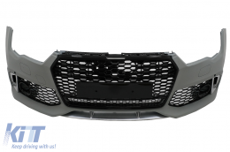 Front Bumper With Central Grille suitable for Audi A7 4G Facelift (2015-2018) RS7 Design-image-6099404
