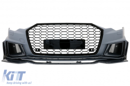 Front Bumper with Central Grille suitable for Audi A6 C8 4K (2018-2020) RS6 Design - COFBAUA64KRSWOG