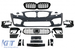 Front Bumper with Central Grilles suitable for BMW 5 Series F10 F11 (2011-2017) M5 2020 Style-image-6090963