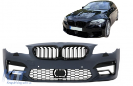 Front Bumper with Central Grilles suitable for BMW 5 Series F10 F11 (2011-2017) M5 2020 Style - FBBMF10M5GB