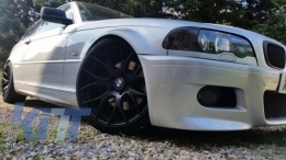 Front Bumper with Central Kidney Grilles Double Stripe suitable for BMW E46 (1998-2004) and Fog lights M3 Look-image-5993636