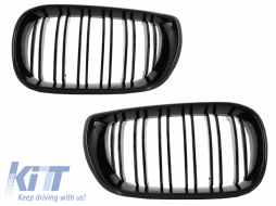 Front Bumper with Central Kidney Grilles Double Stripe suitable for BMW E46 (1998-2004) and Fog lights M3 Look-image-5993694