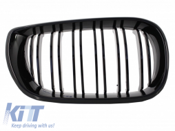 Front Bumper with Central Kidney Grilles Double Stripe suitable for BMW E46 (1998-2004) and Fog lights M3 Look-image-5993697