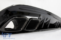 Front Bumper with Diffuser and Black Tips suitable for Mercedes C-Class W205 S205 (2014-2020) Only for AMG Sport Line-image-6057400