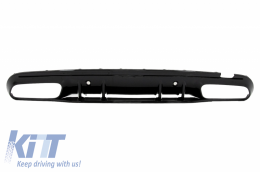 Front Bumper with Diffuser and Black Tips suitable for Mercedes C-Class W205 S205 AMG Sport Line (2014-2020) C63S Design-image-6064620