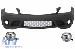 Front Bumper with Fog Light Projectors suitable for Mercedes C-Class W204 (2007-2012) C63 Design - COFBMBW204AMG