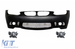 Front Bumper with Fog Light Projectors suitable for BMW 3 Series E92 Coupe E93 Cabrio (2006-2009) M3 Look Without PDC - COFBBME92M3WFFLB