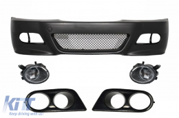 Front Bumper with Fog Lights and Air Duct Covers suitable for BMW 3 Series E46 Coupe Cabrio Sedan Estate (1998-2004) M3 Design - COFBBME46M3WFNLC