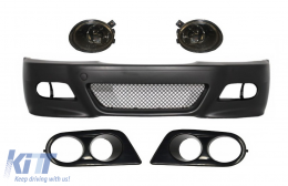 Front Bumper with Fog Lights and Air Duct Covers suitable for BMW 3 Series Coupe Cabrio Sedan Estate E46 (1998-2004) M3 Design - COFBBME46M3WFNLSC