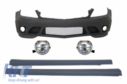 Front Bumper with Fog Lights and Side Skirts suitable for Mercedes C-Class W204 (2007-2012) C63 Design - COFBMBW204AMGFL
