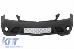 Front Bumper with Fog Lights and Side Skirts suitable for Mercedes C-Class W204 (2007-2012) C63 Design-image-6041028