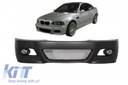 Front Bumper with Fog Lights suitable for BMW 3 Series Coupe Cabrio Sedan Estate E46 (1998-2004) M3 Design