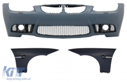 Front Bumper with Front Fenders suitable for BMW 3 Series E92 Coupe E93 Cabrio (2006-2009) M3 Look with PDC Without Projectors - COFBBME92M3PWFFF
