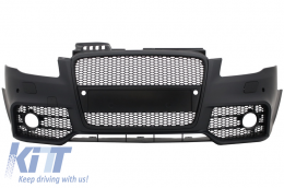 Front Bumper with Front Grille suitable for Audi A4 B7 (2004-2008) RS4 Design Black - FBAUA4B7RS4B