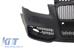 Front Bumper with Front Grille suitable for Audi A4 B7 (2004-2008) RS4 Design Black-image-6024966