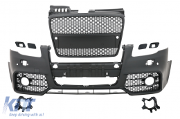 Front Bumper with Front Grille suitable for Audi A4 B7 (2004-2008) RS4 Design Black-image-6090386