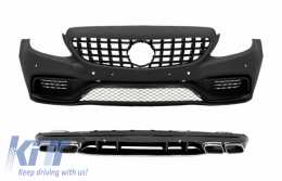 Front Bumper with Grille and Diffuser suitable for MERCEDES C-Class W205 S205 (2014-2020) only AMG Spot Line - COCBMBW205AMGWOGCBS