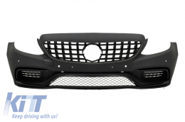 Front Bumper with Grille and Diffuser suitable for MERCEDES C-Class W205 S205 (2014-2020) only AMG Spot Line-image-6057066