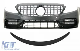 image-33-Front Bumper with Grille Chrome and Trunk Boot Spoiler Matte Black suitable for Mercedes C-Class C205 (2014-2018) C63 Design