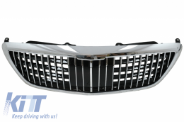 Front Bumper with Grille Chrome suitable for Mercedes S-Class W222 Facelift (2014-06.2017) Vertical S63 Design-image-6058008