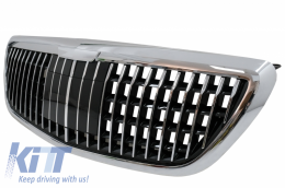 Front Bumper with Grille Chrome suitable for Mercedes S-Class W222 Facelift (2014-06.2017) Vertical S63 Design-image-6058010