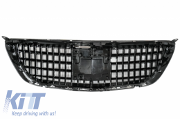 Front Bumper with Grille Chrome suitable for Mercedes S-Class W222 Facelift (2014-06.2017) Vertical S63 Design-image-6058012