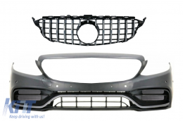 Front Bumper with Grille Chrome without 360 Camera suitable for Mercedes C-Class W205 S205 C205 A205 (2014-2018) GT-R Design