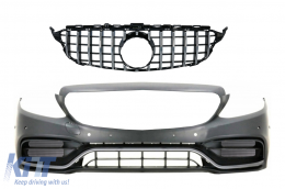 image-20-Front Bumper with Grille Chrome without 360 Camera suitable for Mercedes C-Class W205 S205 C205 A205 (2014-2018) GT-R Design