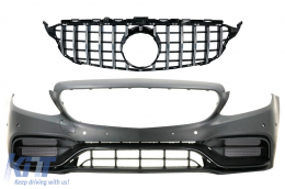 Front Bumper with Grille Chrome without 360 Camera suitable for Mercedes C-Class W205 S205 A205 C205 (2014-2018) C63 Design - COFBMBW205FAMGBWOGFGCCN