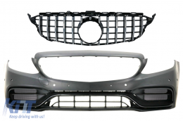 image-23-Front Bumper with Grille Chrome without 360 Camera suitable for Mercedes C-Class W205 S205 A205 C205 (2014-2018) C63 Design