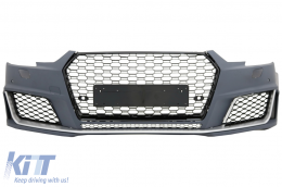 Front Bumper with Grille suitable for Audi A4 B9 8W (2016-2018) Quattro RS4 Design