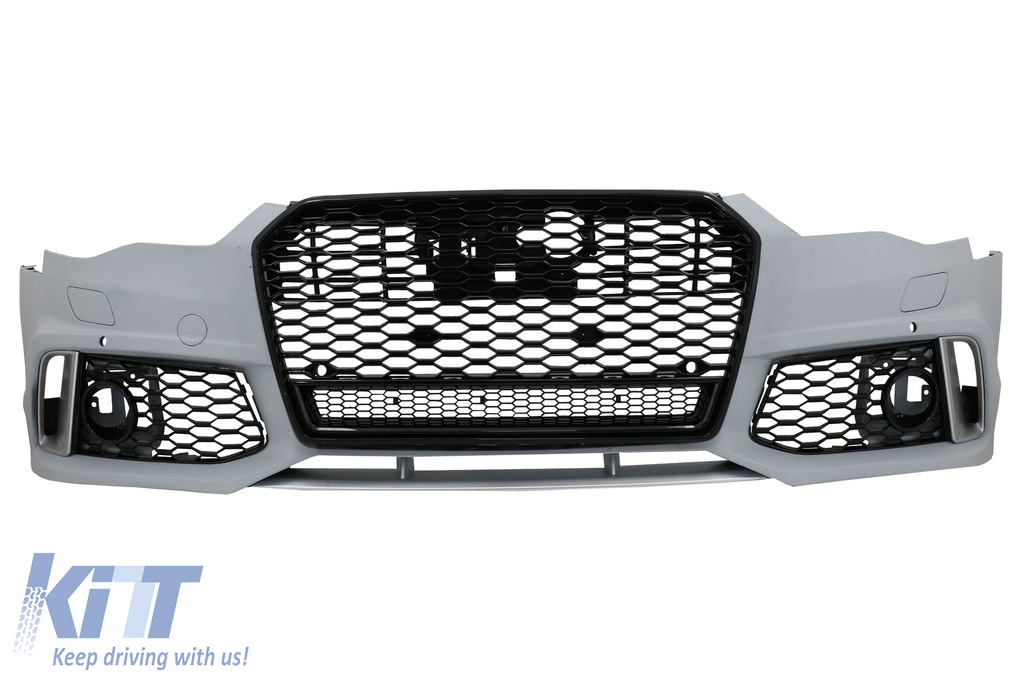 Első lökhárító ráccsal, alkalmas Audi A6 C7 4G Facelift (2015-2018) RS6 Designhoz