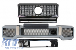 Front Bumper with Grille suitable for Mercedes G-Class W463 (1989-2017) G65 G63 GT-R Panamericana Design - COFBMBW463AMGGTRB