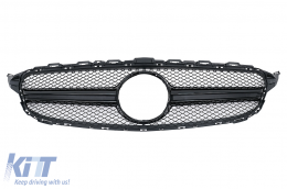 Front Bumper with Grille suitable for Mercedes C-Class W205 S205 C205 A205 (2014-2018) Limousine T-Model Coupe Cabriolet Black-image-6102383
