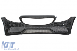 Front Bumper with Grille suitable for Mercedes C-Class W205 S205 C205 A205 (2014-2018) Limousine T-Model Coupe Cabriolet Black-image-6102391
