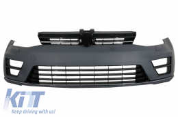 Front Bumper with Headlights 3D DRL Silver LED FLOWING Dynamic Sequential Turning Lights suitable for VW Golf VII 7 (2013-2017) R-Line Look RHD-image-6051422