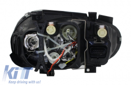 Front Bumper with Headlights Black suitable for VW Golf IV 4 MK4 (10.1997-09.2003) R32 Look-image-6054674