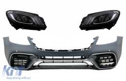 image-78-Front Bumper with Headlights Full LED suitable for Mercedes S-Class W222 (2013-06.2017) S63 Design