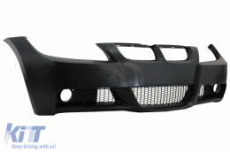 Front Bumper with Kidney Grilles and Smoke Fog Lights suitable for BMW 3 Series E90 E91 Sedan Touring (2004-2008) M-Technik Design-image-6071432