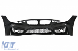 Front Bumper with Kidney Grilles Double Stripes suitable for BMW 3 Series F30 F31 Non LCI & LCI (2011-2018) M3 Sport EVO Design-image-6032800