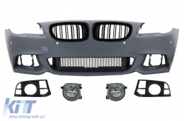 image-20-Front Bumper with Kidney Grilles suitable for BMW 5 Series F10 F11 LCI (2015-up) M-Technik Design With LED Fog Lamps