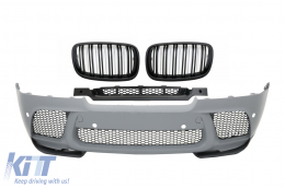 Front Bumper with Kidney Grilles suitable for BMW X6 E71 (2008-2014) M Performance Design - COFBBMX6MPFG
