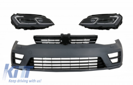 Front Bumper with LED Headlights Bi-Xenon Sequential Dynamic Turning Lights suitable for VW Golf VII 7 (2013-2017) Facelift G7.5 R-Line Look - COFBVWG7RHLBX