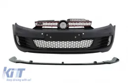 image-18-Front Bumper with Lip Extension Spoiler Piano Black suitable for VW Golf VI 6 (2008-2013) GTI Look