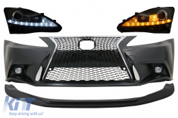 image-32-Front Bumper with Lower Spoiler Lip suitable for Lexus IS XE20 (2006-2013) IS F Sport Facelift XE30 2014-up Design and LED DRL Headlights Dynamic Turn Light Signal
