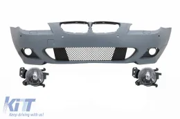 image-30-Front Bumper with PDC 18 mm suitable for BMW 5 Series LCI E60 E61 (2007-2010) and Fog Lights Projectors M-Technik Design