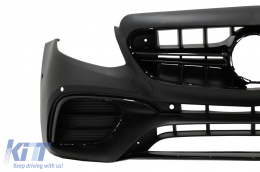 Front Bumper with Rear Diffuser and Exhaust Tips suitable for Mercedes E-Class W213 (2016-2019) E53 Design Black Edition-image-6057803