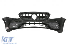 Front Bumper with Rear Diffuser and Exhaust Tips suitable for Mercedes E-Class W213 (2016-2019) E53 Design Black Edition-image-6057805